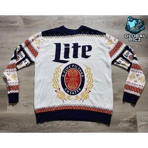 Miller Lite Party Knit Adult Ugly Sweater size XL